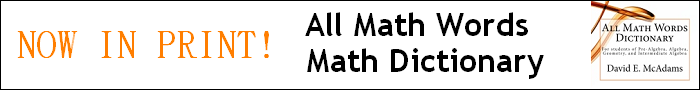 Available now! All Math Words Dictionary