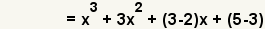 (f+g) (x)=x^3+3x^2+ (- 2+3) x+5-3