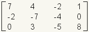 Matrix with 3 rows and 4 columns