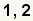 Factors of 2 are ±1, ±2.