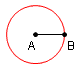 Construya un circunferencia con el centro en A y el radio AB.